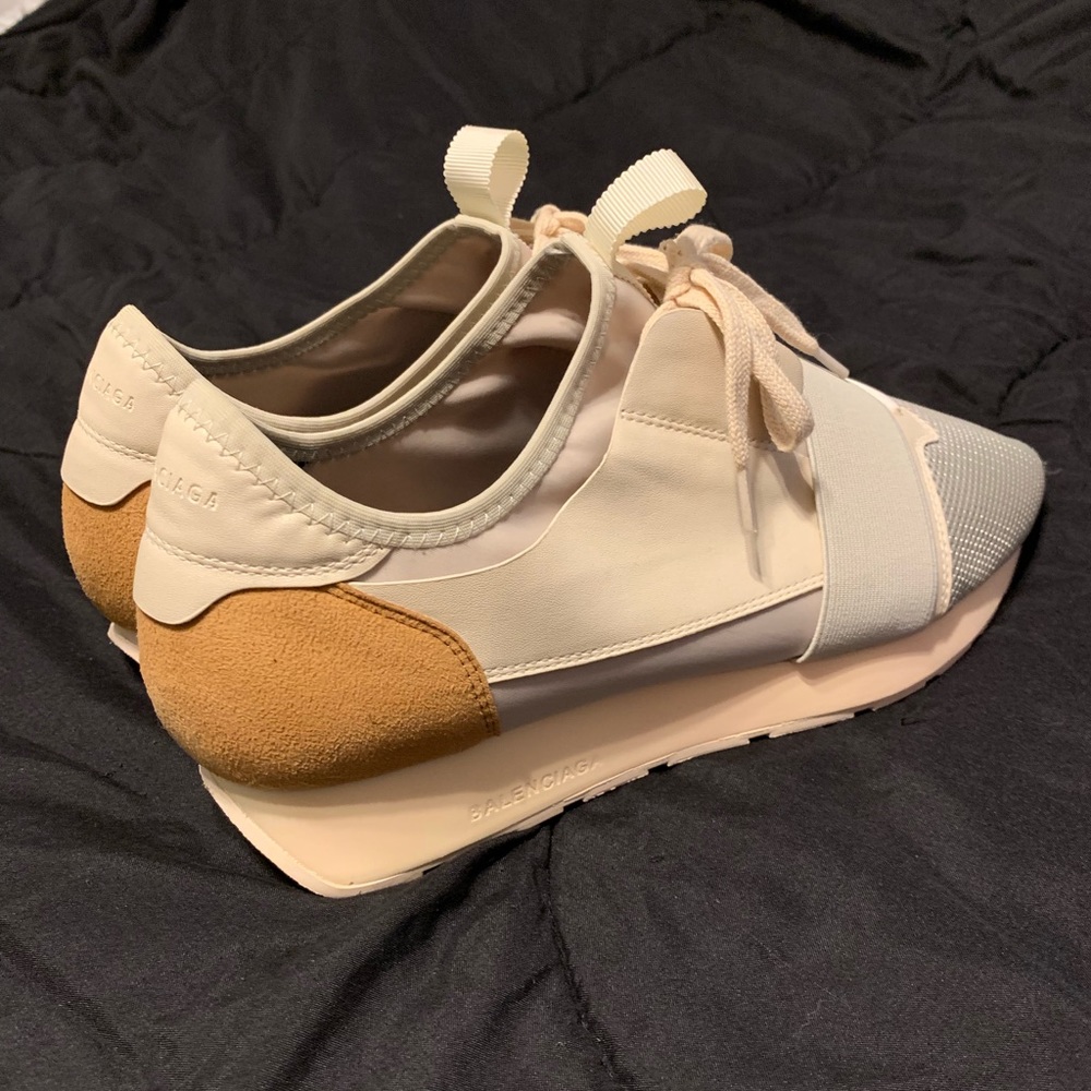 Balenciaga Beige, Tan & Gray Runner Sneakers